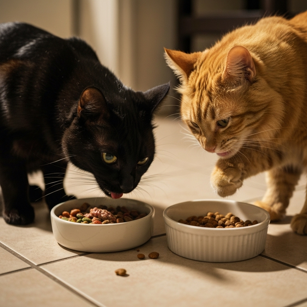 Cats eating